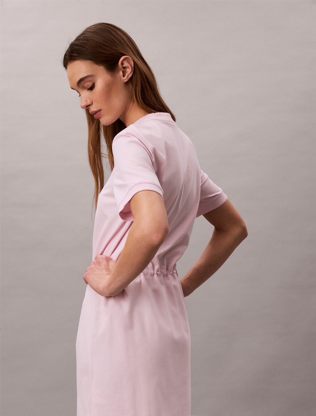 Cooling Tie Waist T-Shirt Dress, Cradle Pink, hi-res
