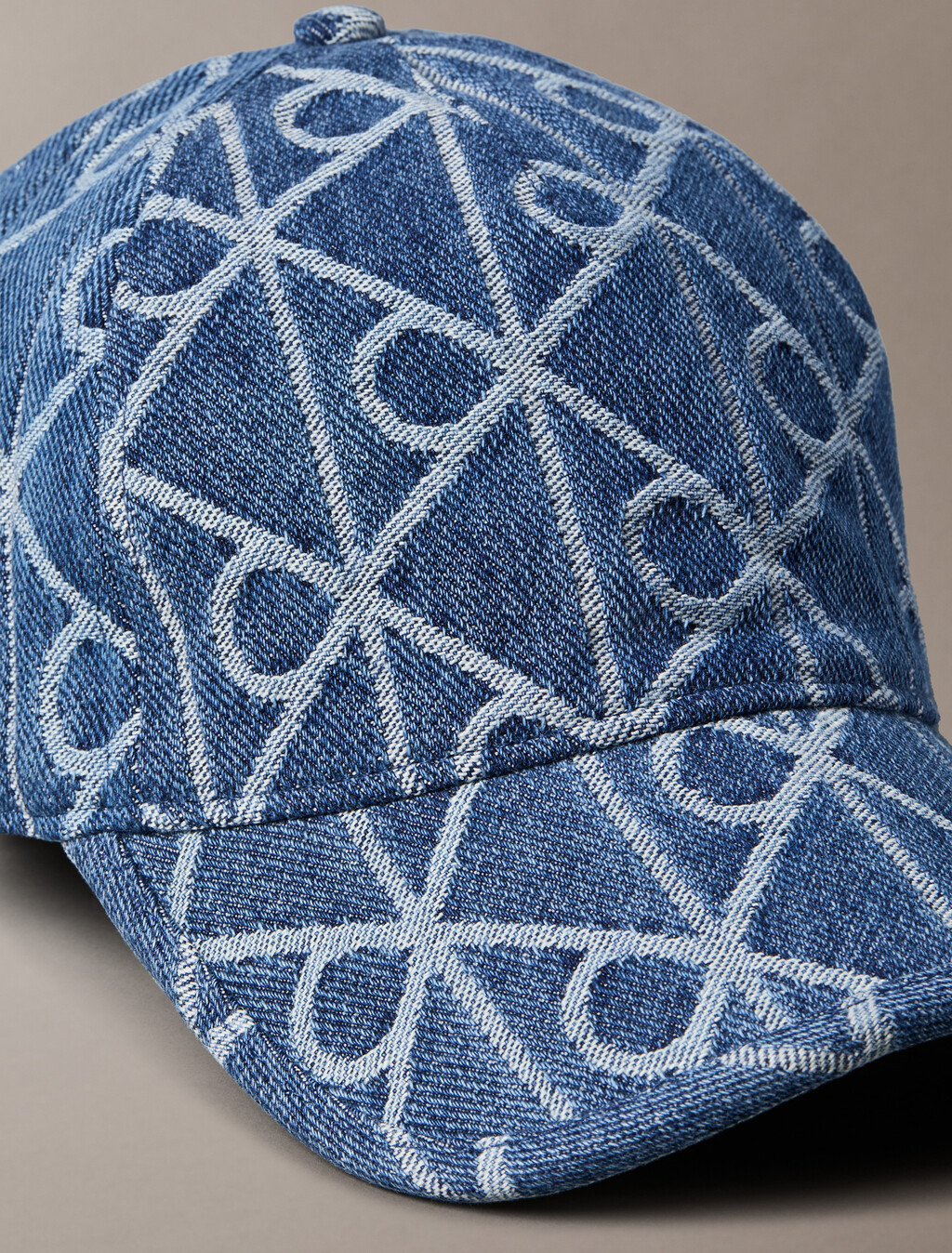 Denim Logo Jacquard Cap, Medium Wash, hi-res