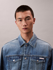 90s Indigo Citrine Denim Trucker Jacket, INDIGO CITRINE, hi-res