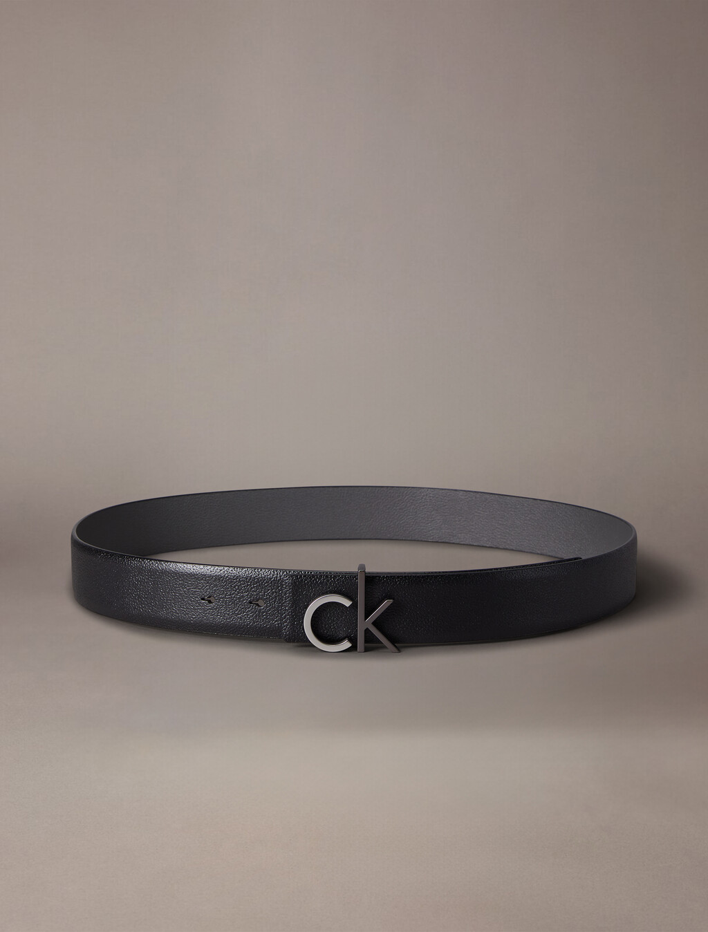 Premium Logo Reversible Belt, Black/Gray Pinstripe, hi-res