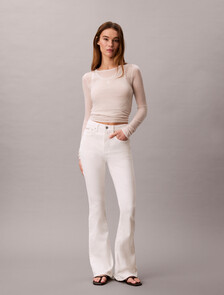 High Rise Flared Jeans, CHALK WHITE, hi-res