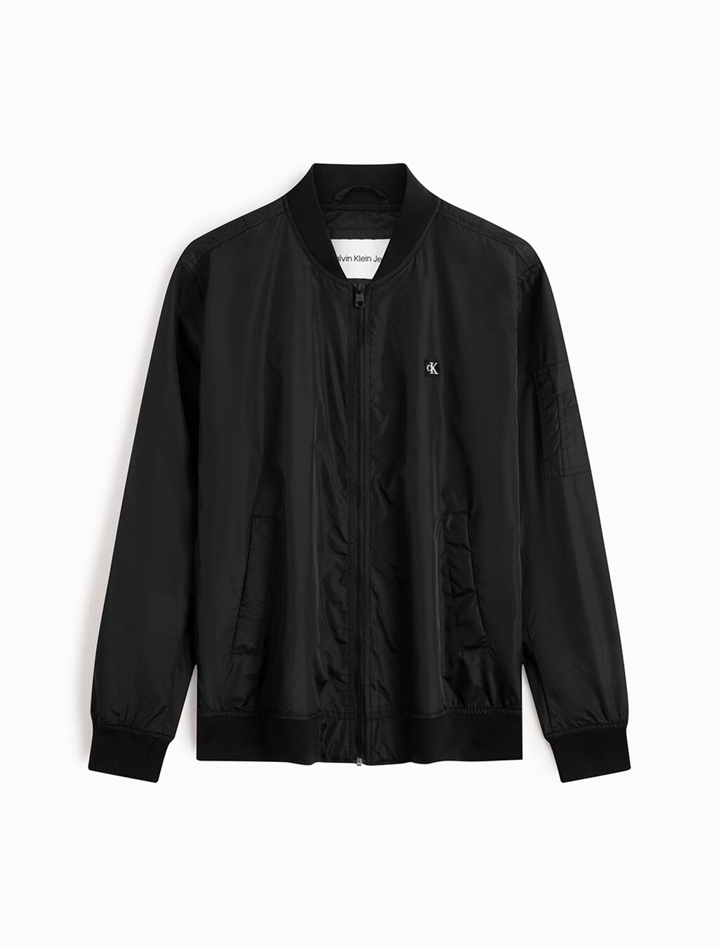 CK Badge Nylon Bomber Jacket, Ck Black, hi-res