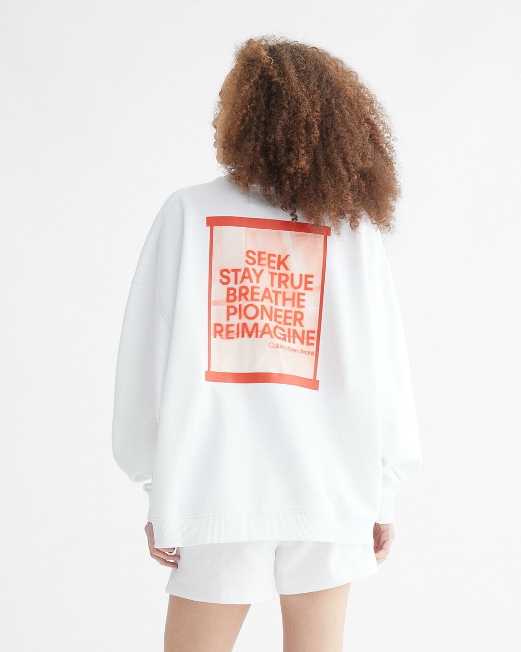 Hybrid Comfort Back Slogan Sweatshirt, Bright White, hi-res