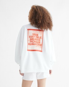 Hybrid Comfort Back Slogan Sweatshirt, Bright White, hi-res