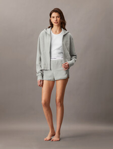 Icon Cotton Terry Zip Sleep Hoodie, Grey Heather, hi-res