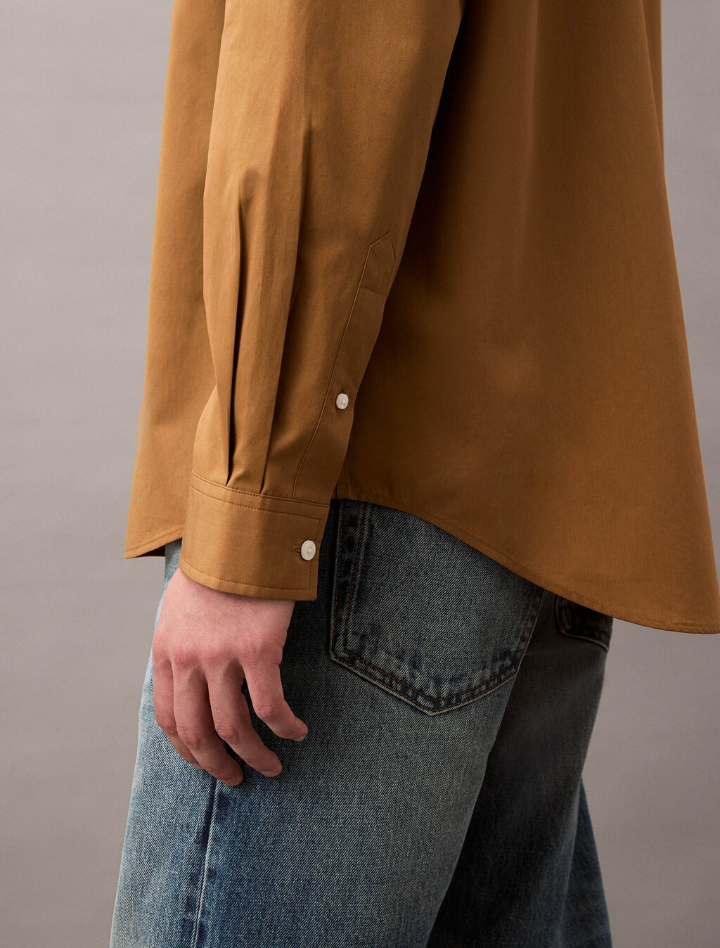 Classic Cotton Long Sleeve Shirt, Classic Camel, hi-res
