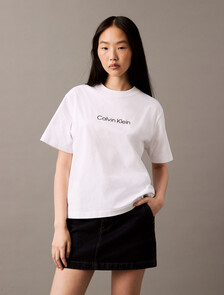 Relaxed Standard Logo Crewneck Tee, Brilliant White, hi-res