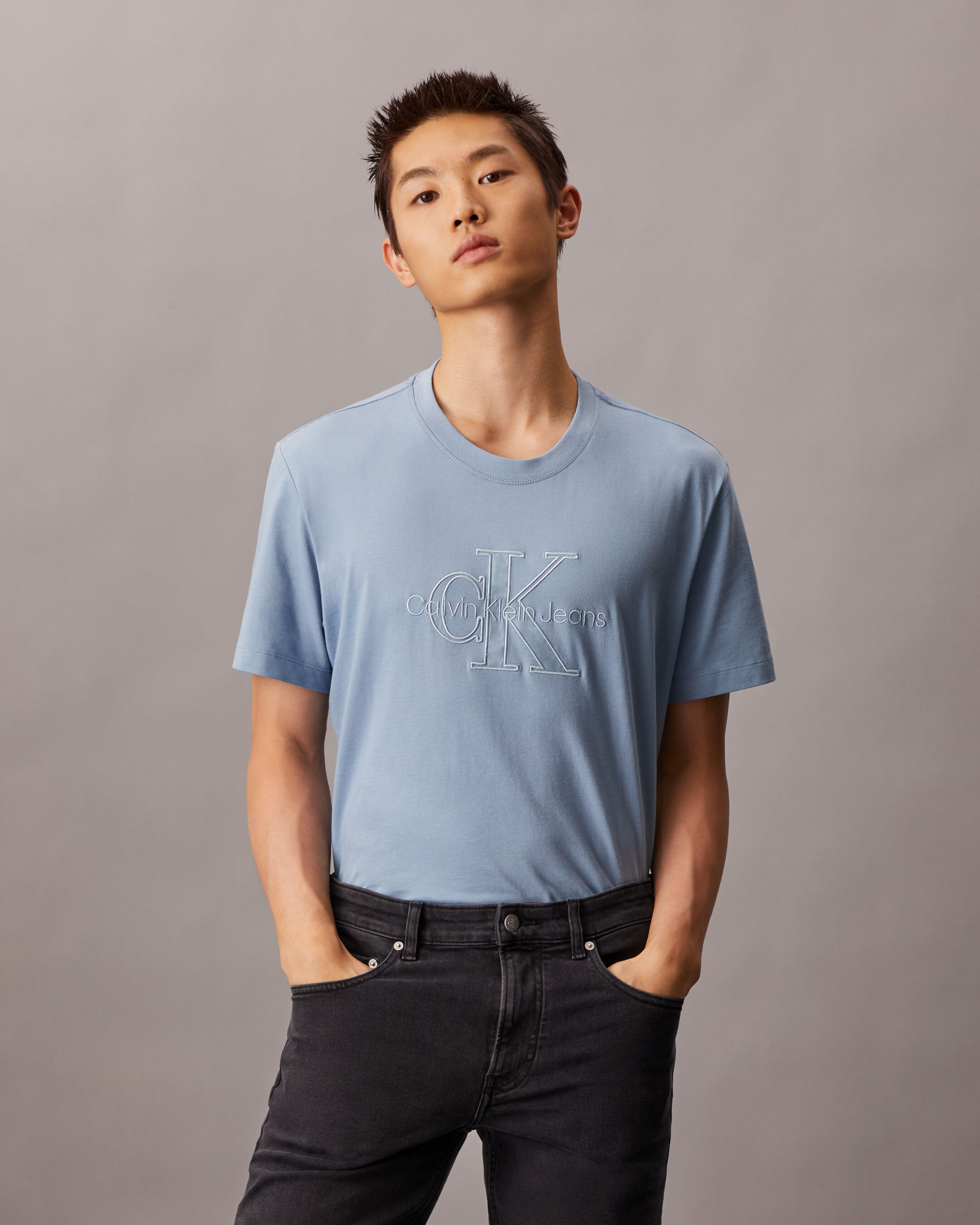 Tonal Monogram T shirt blue Calvin Klein Malaysia