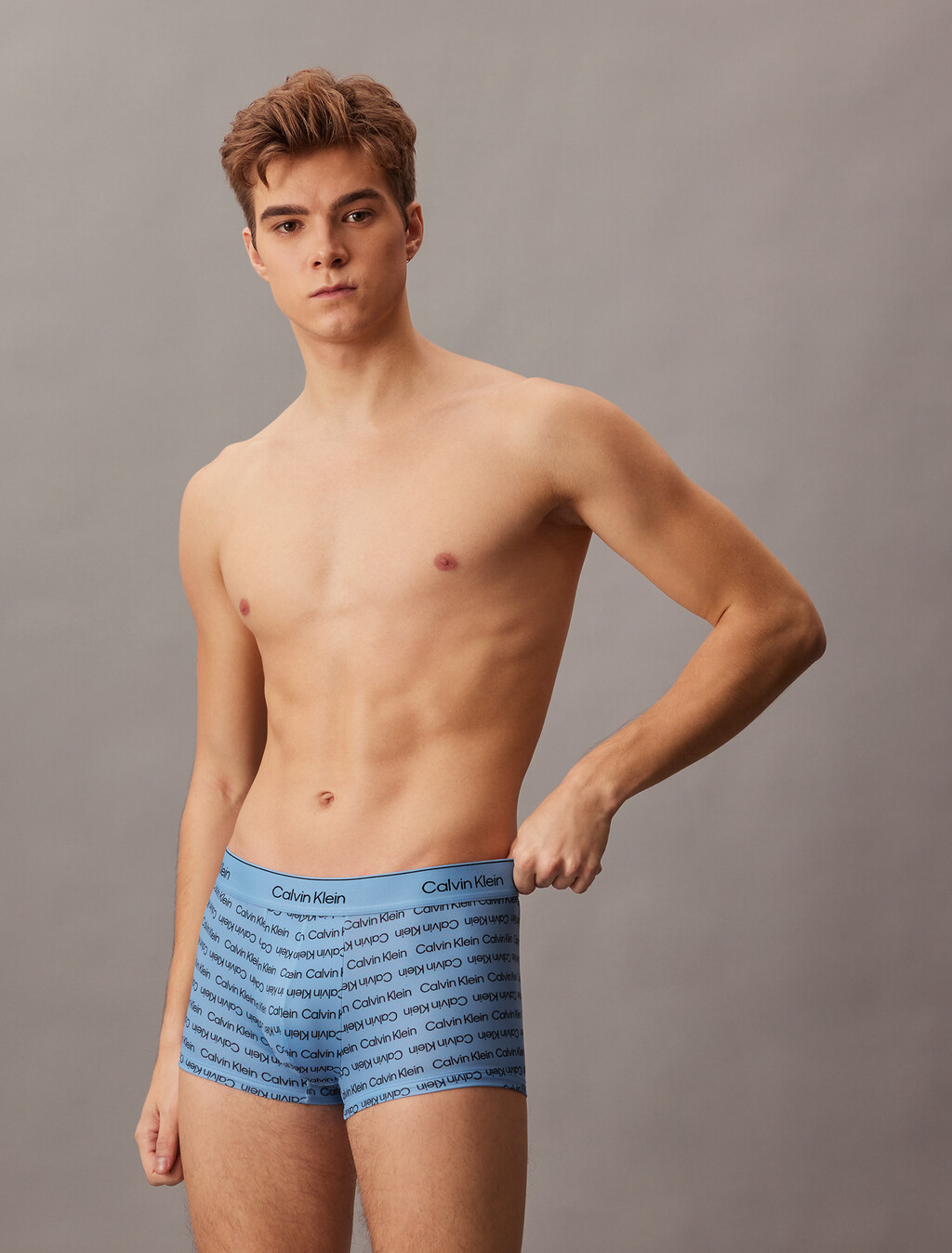 Icon Cotton Stretch Limited Edition Low Rise Trunk, CORE LOGO_SILVER LAKE BLUE, hi-res