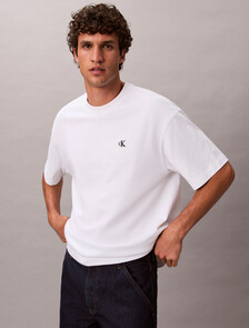 Calvin Logo Crew Neck Tee, Bright White, hi-res