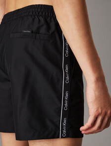 Medium Drawstring Swim Shorts - Logo Tape, Pvh Black, hi-res