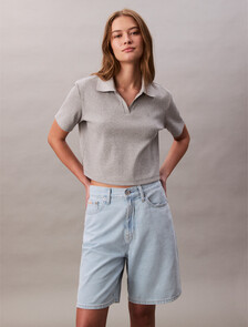 Relaxed Linen Blend Bermuda Shorts, AARON INDIGO, hi-res