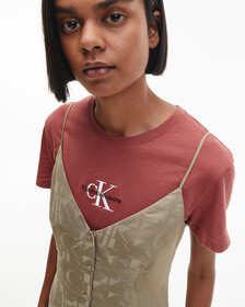MONOGRAM BUTTON THROUGH SLIP DRESS, Logo Aop Woodridge, hi-res