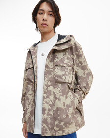 Recycled Polyester Hooded Windbreaker, AOP TRAVERTINE, hi-res
