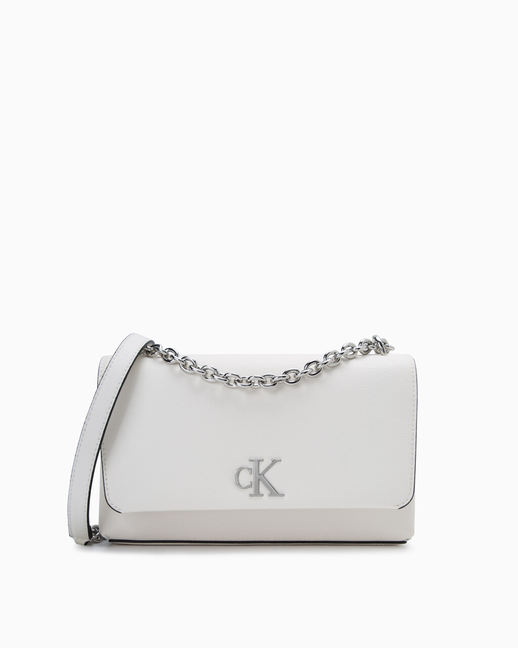 CKJ Minimal Monogram Chain Crossbody, BRIGHT WHITE, hi-res