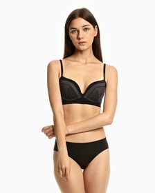 Invisibles Lace Push Up Plunge Bra, Black, hi-res