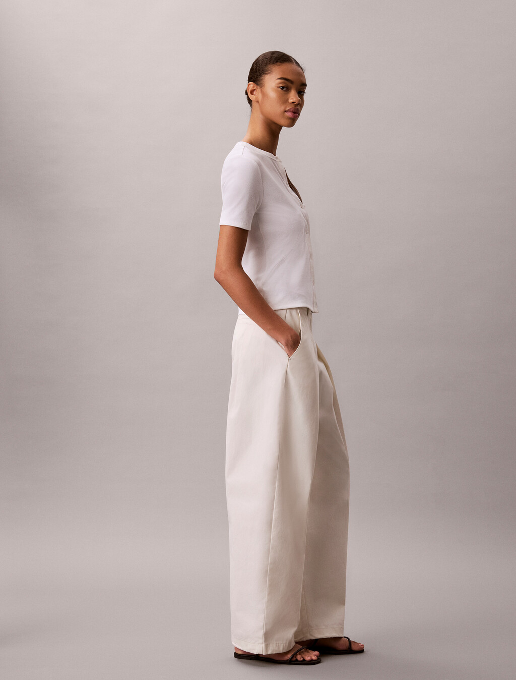 Ribbed Short Sleeve Cardigan, Bright White, hi-res