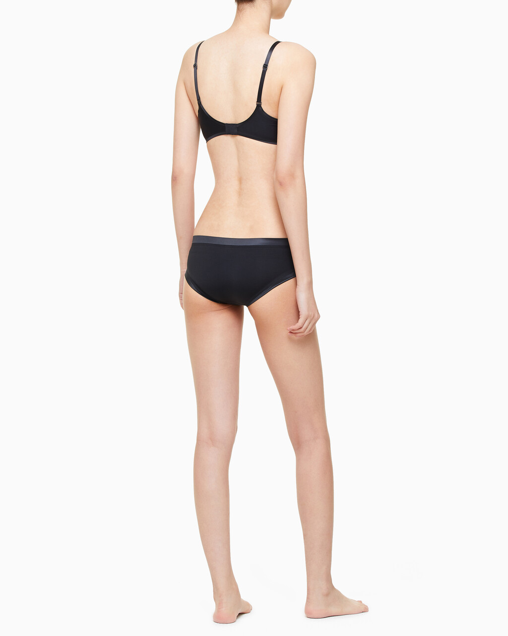 CK Black Structure Push Up Plunge Bra, Black, hi-res