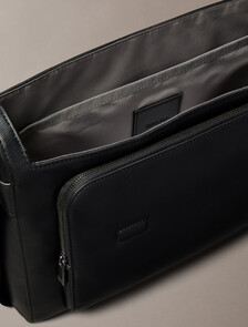 Saffiano Emblem Logo Messenger Bag, Black, hi-res