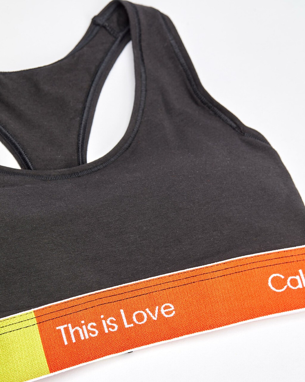 PRIDE COLOR BLOCK LIGHTLY LINED BRALETTE, Black, hi-res