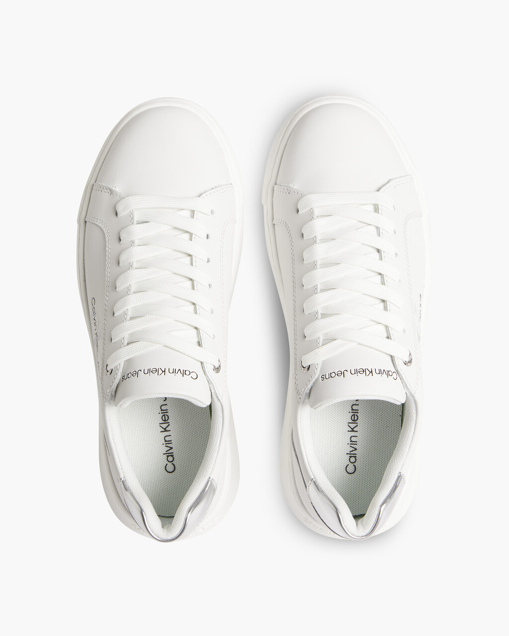 CHUNKY CUPSOLE MONOGRAM LACE-UPS, White/Silver, hi-res