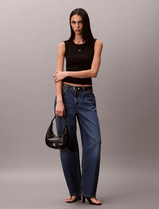 Monogram Label Cutout Tank Top