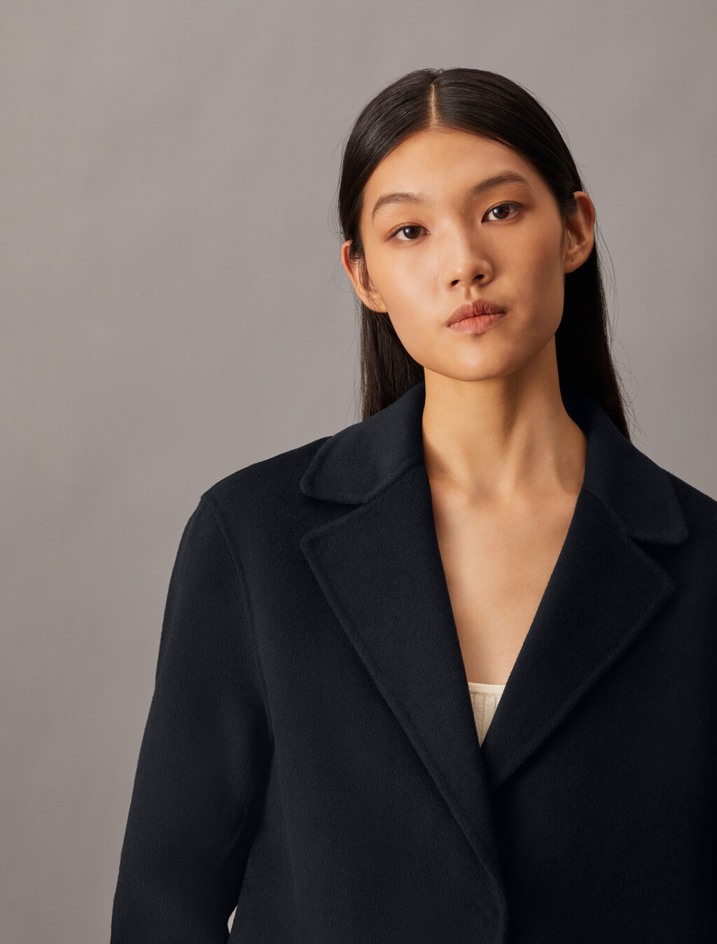 Double Face Recycled Wool Blend Blazer, Black Beauty, hi-res