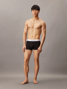 Icon Cotton Stretch Trunks 3 Pack, Grey Heather/White/Black, hi-res