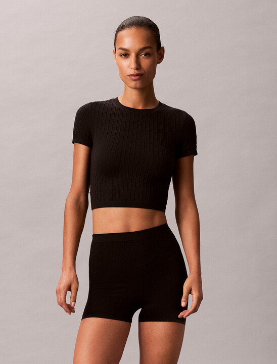 Rib Emblem Seamless Pyjama Top