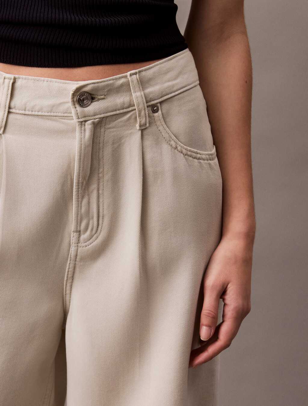 Relaxed Denim Bermuda Shorts, Silver Birch, hi-res