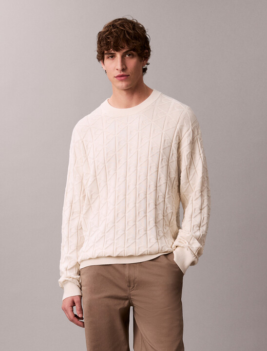 Allover Emblem Logo Relaxed Jumper