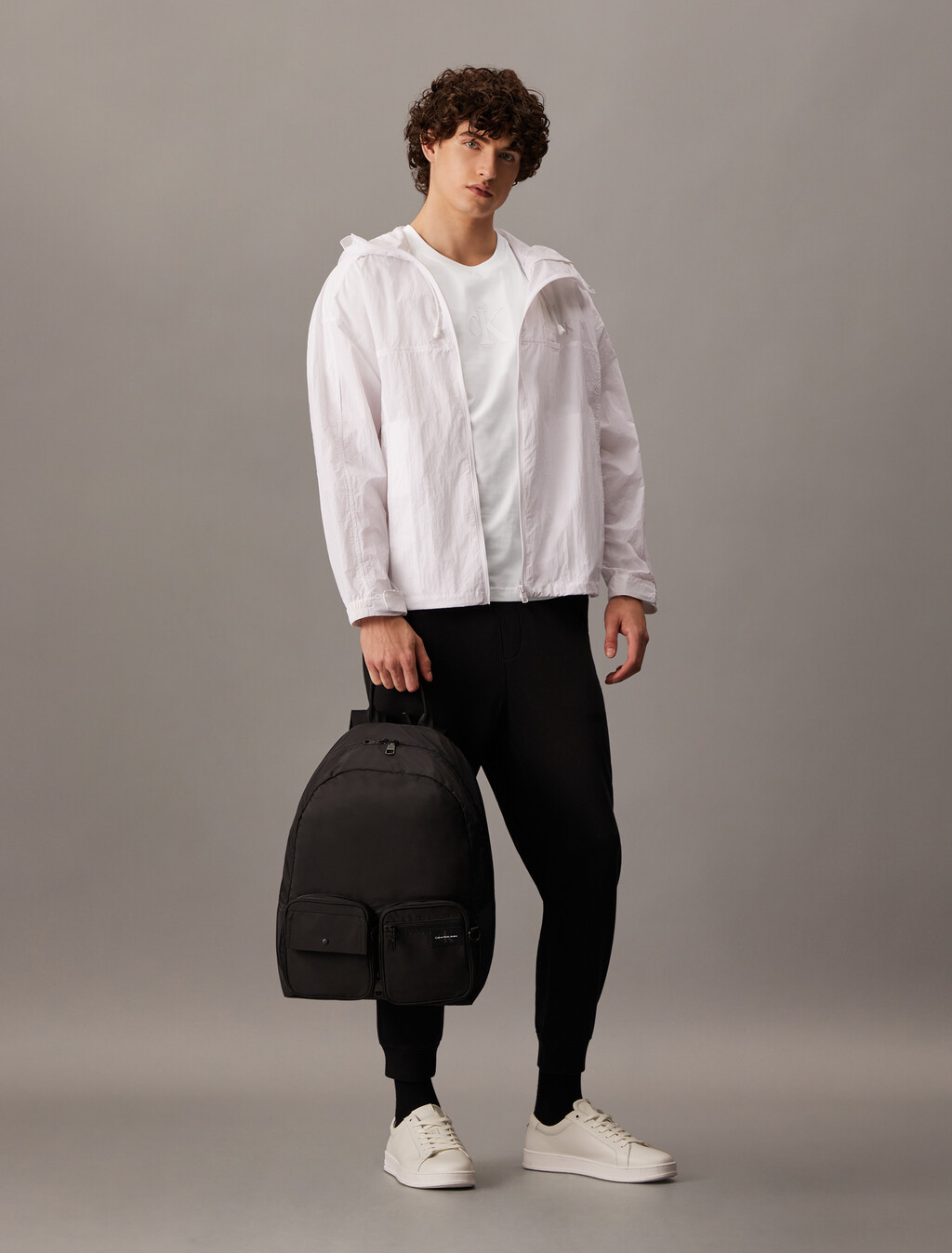 Monogram Slim Tee, Bright White, hi-res