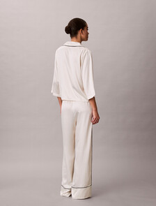 Satin Sheen Pant, DOTTED LOGO PINSTRIPE IVORY, hi-res
