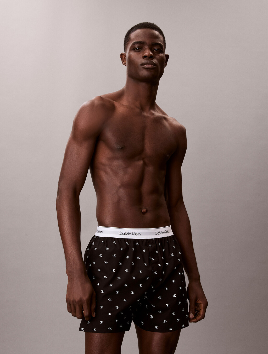 Cotton Poplin Traditional Boxers, DIAMOND LOGO BLACK, hi-res