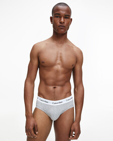 3 Pack Hip Briefs, 1 Black/ 1 Grey Heather/ 1 White, hi-res