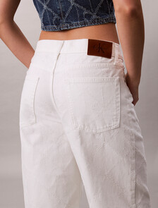 Allover Monogram Low Rise Baggy Jeans, CK ARCTIC, hi-res