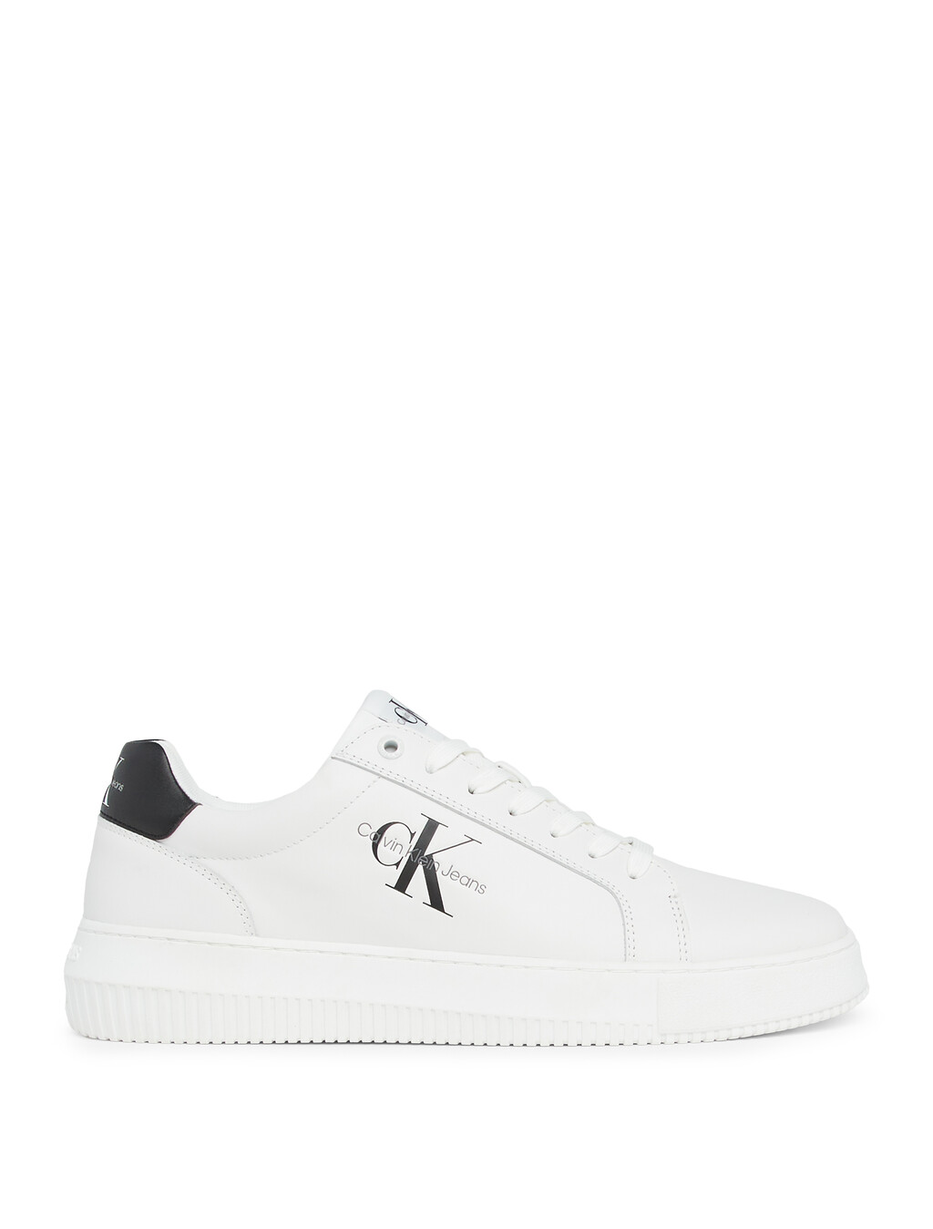 Leather Trainers, Bright White/Black, hi-res