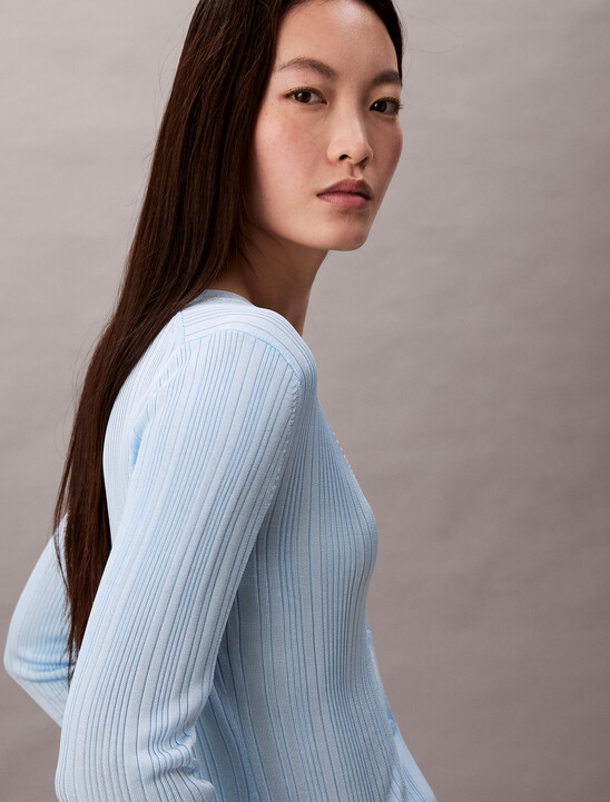 Shiny Viscose Rib Cardigan