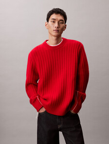 Lunar New Year Cashmere Sweater, Pantone Red, hi-res