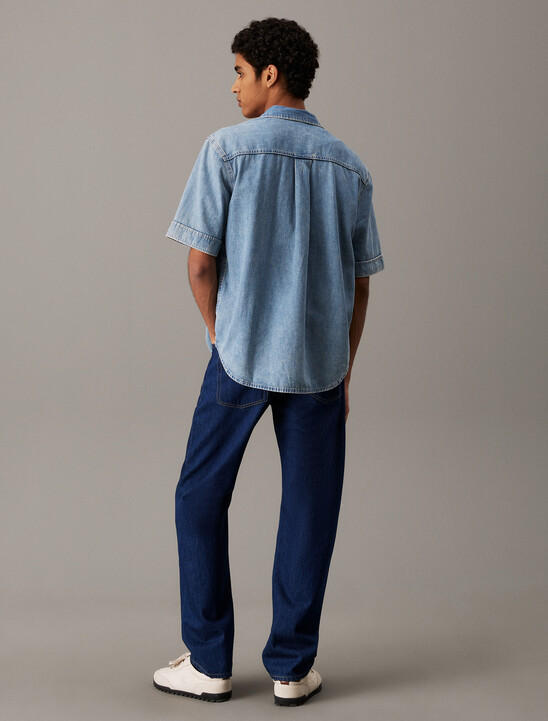 Relaxed Denim Short Sleeve Shirt