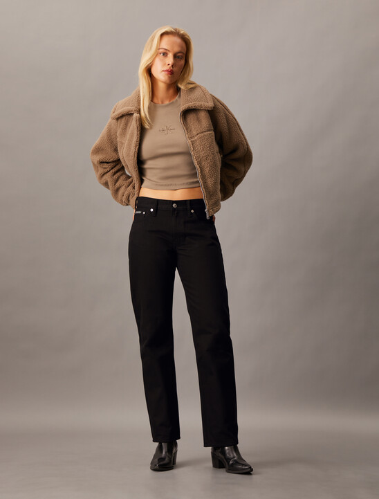 Forever Black Low Rise Straight Jeans