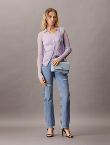 Minimal Monogram Flap Bag, Quarry, hi-res