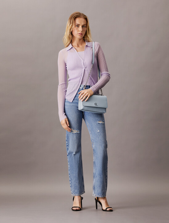 Minimal Monogram Flap Bag