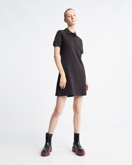 Logo Tape Slim Polo Dress