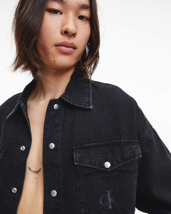 BLACK ARCHIVAL OVERSIZED SHIRT JACKET