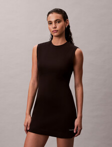 Jersey Fit and Flare Dress, Black, hi-res