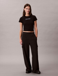 Breathable Quick-Dry Cropped Travel T-shirt, Black, hi-res