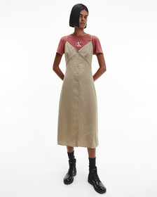MONOGRAM BUTTON THROUGH SLIP DRESS, Logo Aop Woodridge, hi-res