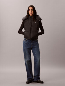 Essential Short Down Puffer Vest, Black, hi-res