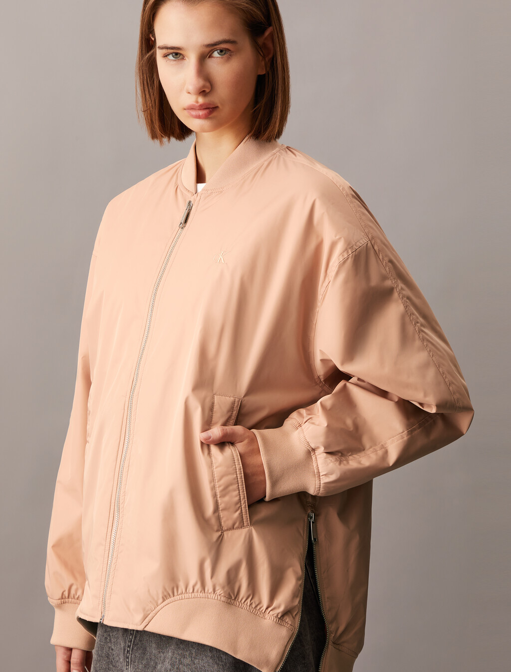 Long Padded Bomber Jacket, Tuscany, hi-res